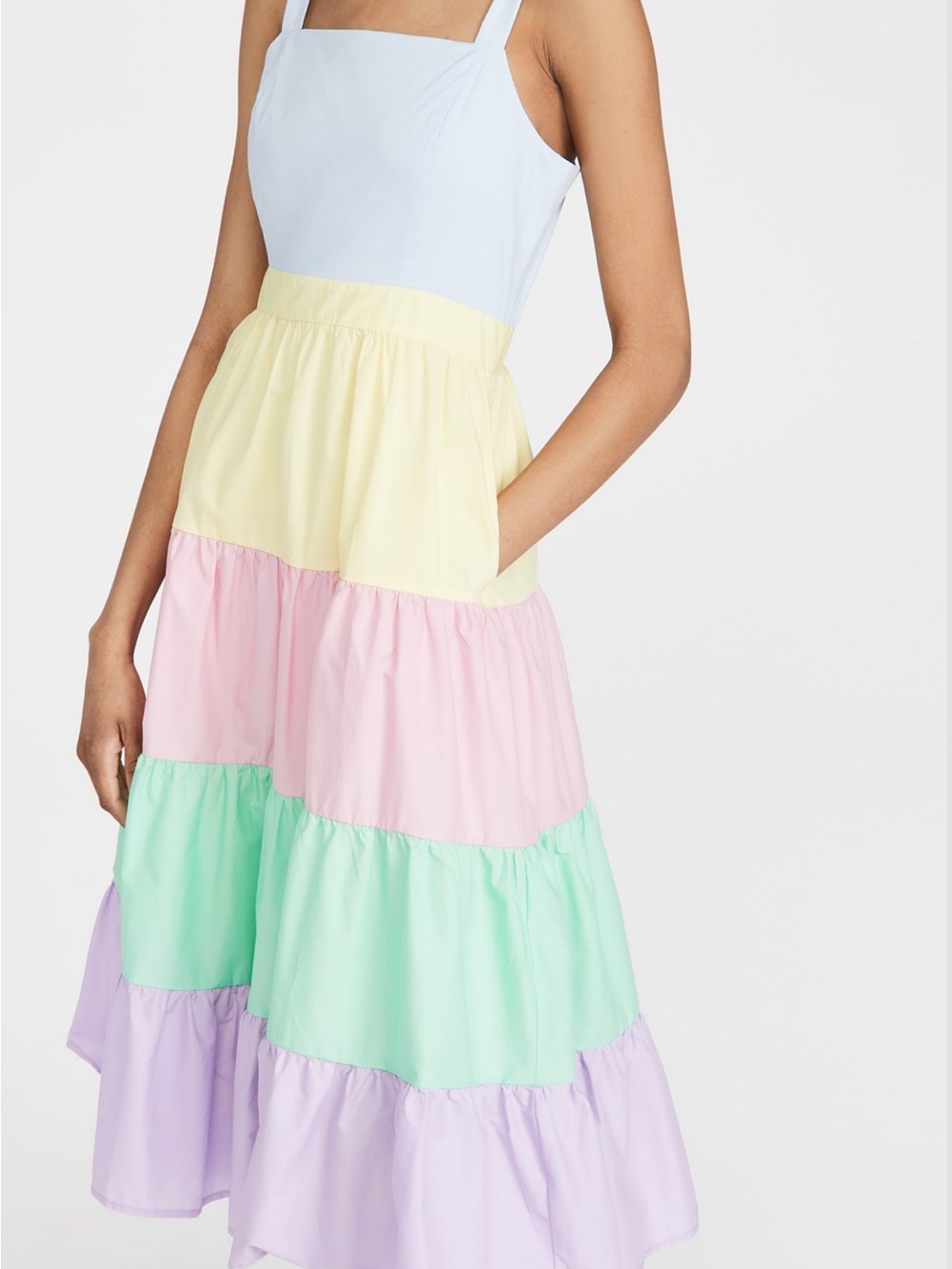 English Factory Pastel Tiered Midi Dress